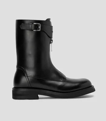 Botas en piel con tacón bajo media luna Hombre