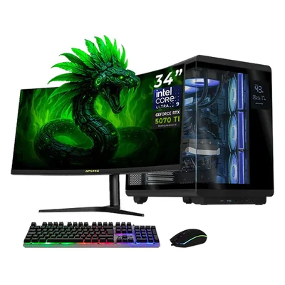 Dxt pc ia rtx 5070 ti core ultra 9 32gb 1tb monitor 34 bk