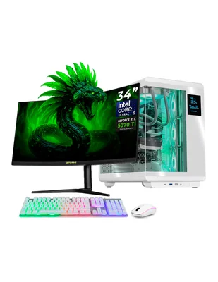 Computadora gamer dxt gaming 34 pulgadas uwqhd intel core ultra 9 nvidia geforce rtx 5070 ti 32 gb ram 1 tb