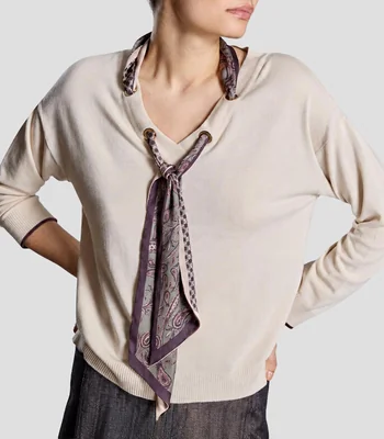 Suéter cuello V Mujer
