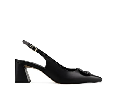 Zapatillas De Tacón Davenia De Piel Para Dama Mod. Agnes Negro