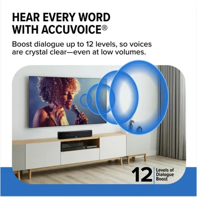 Barra de sonido ZVOX Dialogue Clarifying AccuVoice TV Sound Bar