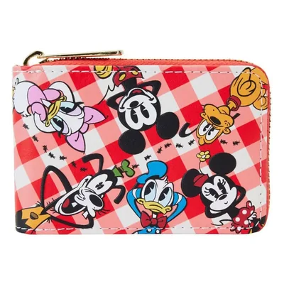 Billetera Loungefly Mickey y Amigos Picnic con Cierre Tipo Acordeón