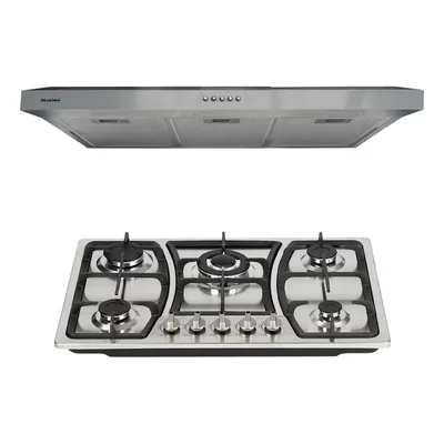 Parrilla de Gas con 5 Quemadores Maxims y Campana de Acero Inoxidable