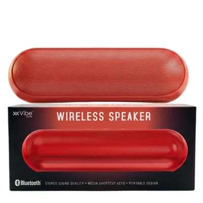 Bocina Estéreo Bluetooth Portátil Vibe Color Rojo