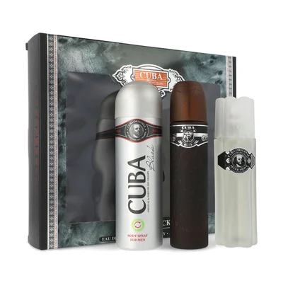 Set Cuba Black For Men 3Pzs