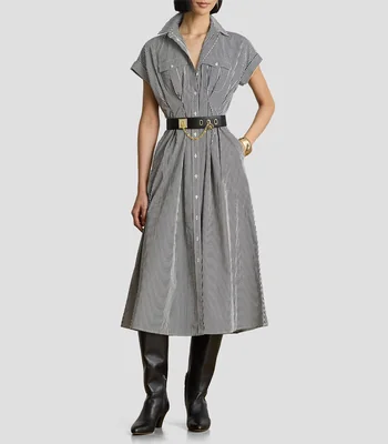 Vestido midi de rayas Mujer