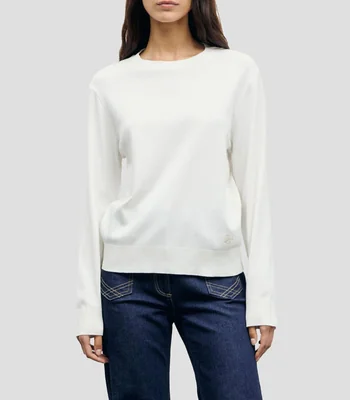 Playera cuello redondo manga larga lisa Mujer