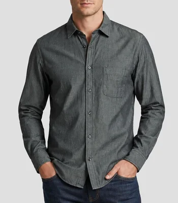 Camisa lisa manga larga Hombre