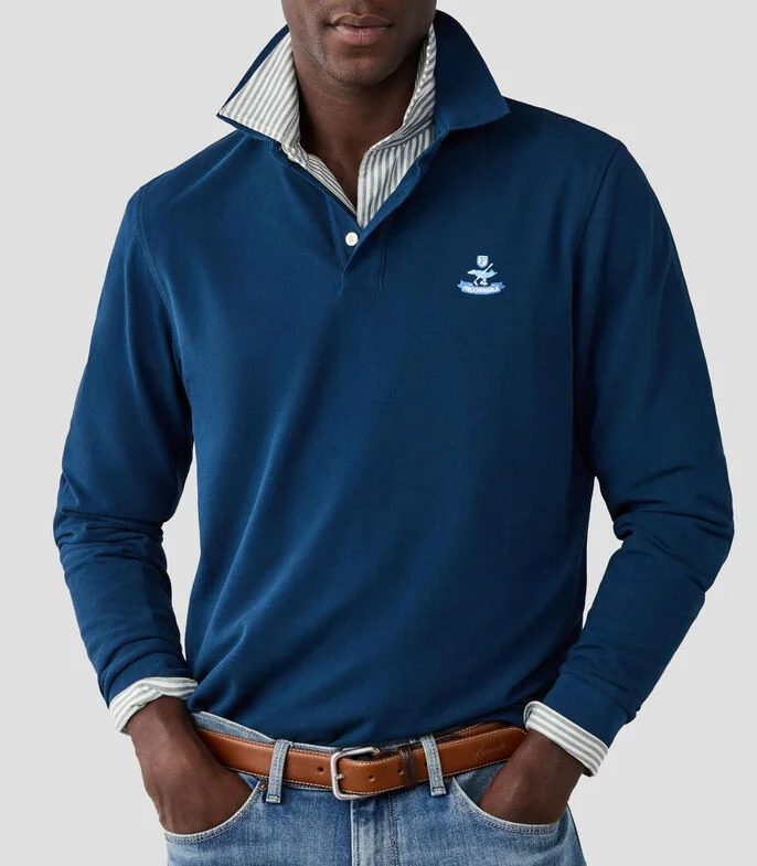 Playera tipo Polo manga larga liso Hombre