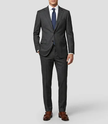 Traje de lana corte regular fantasía Hombre
