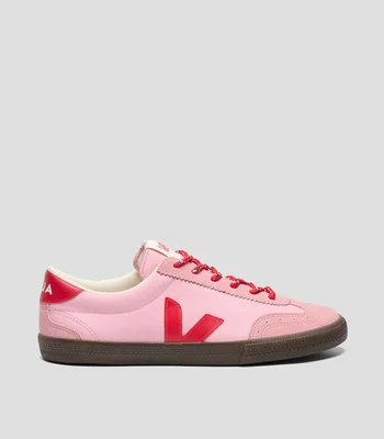 Tenis casuales en piel Volley con logo Mujer