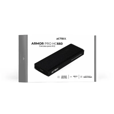 Acteck Gabinete de SSD Armor Pro HC660 M.2, USB-C, Negro.