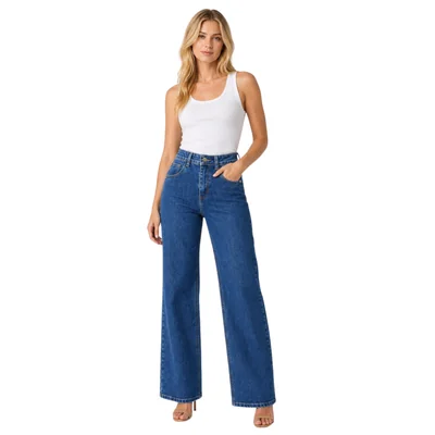 Jeans Wide Leg Carpintero Para Mujer