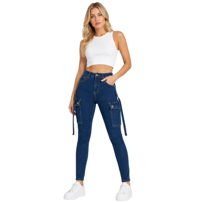 Jeans Skinny Cargo Para Mujer