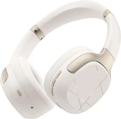 Auriculares MINIXPC inalámbricos con cancelación activa de ruido plegables 50 h color blanco roto
