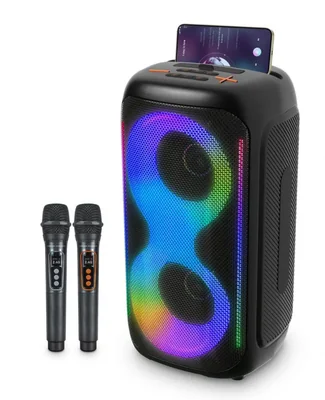 Parlante Karaoke GREEN KEEPER GKD40 Bluetooth con 2 micrófonos y luces LED