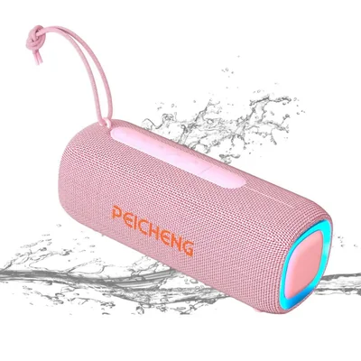 Parlante Bluetooth portátil PEICHENG inalámbrico IPX5 con luces RGB