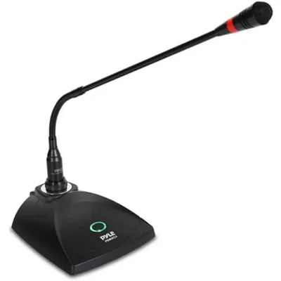 Micrófono de escritorio con cable tipo cuello de cisne Pyle PDMIKC5 negro