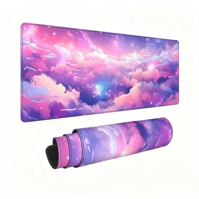 Alfombrilla de escritorio Leogi 80x30 cm Cielo rosa púrpura y azul