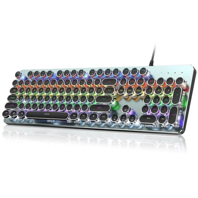 Teclado mecánico RisoPhy RGB con interruptores azules 104 teclas