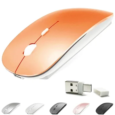 Mouse KLO recargable Bluetooth 5.2 de doble modo color naranja