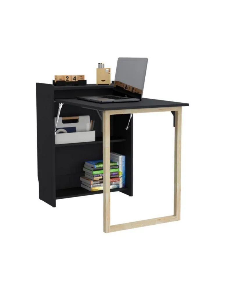 Escritorio Plegable Excelsior Lesli Wengue para Home Office