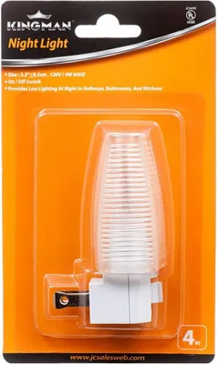 Luz nocturna Kingman enchufable a la pared con interruptor de encendido/apagado 120 V