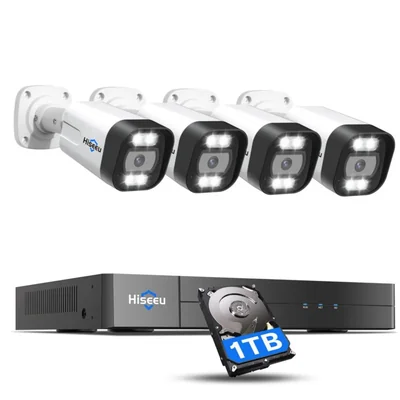 Sistema de Cámaras de Seguridad Hiseeu 8CH 4K 5MP 1TB HDD
