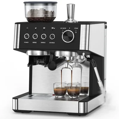 Máquina de espresso Electactic 2026 con molinillo vaporizador de leche y varilla de vapor