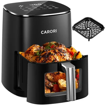 Freidora de aire Carori 6QT 1700W con 12 programas y ventana de visualización