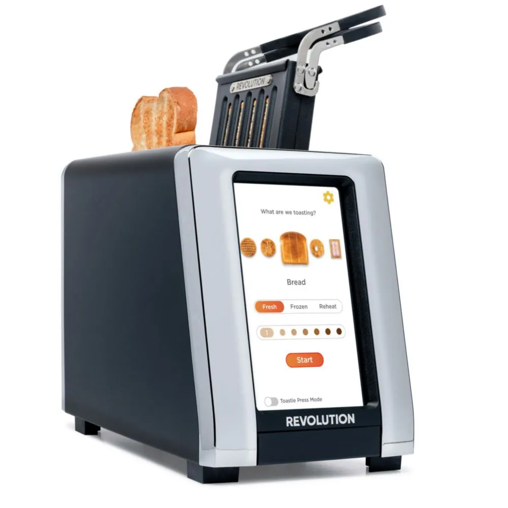 Tostadora inteligente Revolution R180 Connect con pantalla táctil 2 rebanadas con accesorio Toastie Press