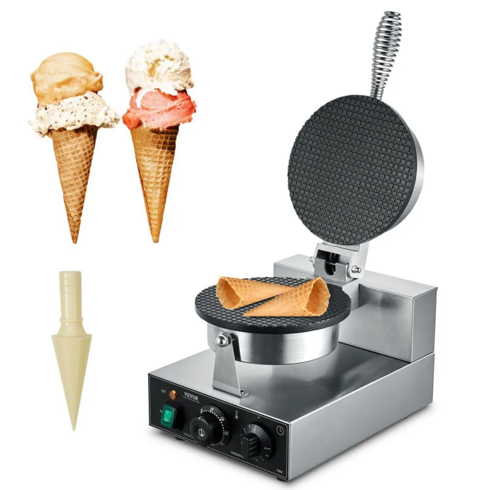 Máquina para Conos de Helado VEVOR 1230W para Waffles