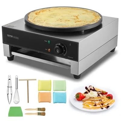 Máquina para Crepes VEVOR 40 cm 1700W Acero Inoxidable