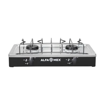 Parrilla de Gas Alfamex 2 Quemadores Negra 304