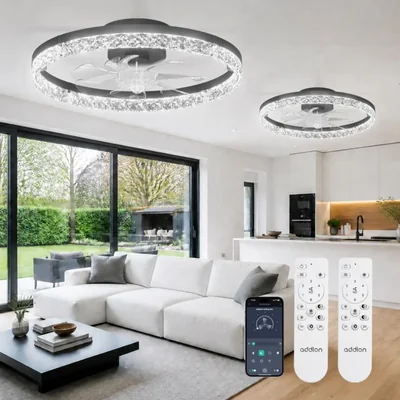 Ventilador Eléctrico Addlon 20" Perfil Bajo con Luz LED y Control Remoto