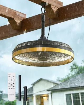 Ventilador de Techo para Exterior Addlon 20" Impermeable con Luz y Control Remoto