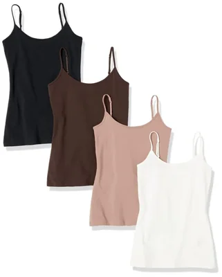 Camiseta Amazon Essentials Mujer Camisola Ajustada Paquete de 4 XL