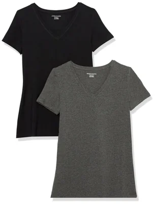 Remera Essentials Amazon escote en V manga corta pack x 2 XL