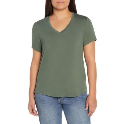 Remera GAP Mujer Favorita Cuello en V Verde Endivia Talle S