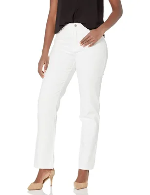 Jeans Gloria Vanderbilt Amanda Tiro Alto Ajustado Blanco 8 Corto