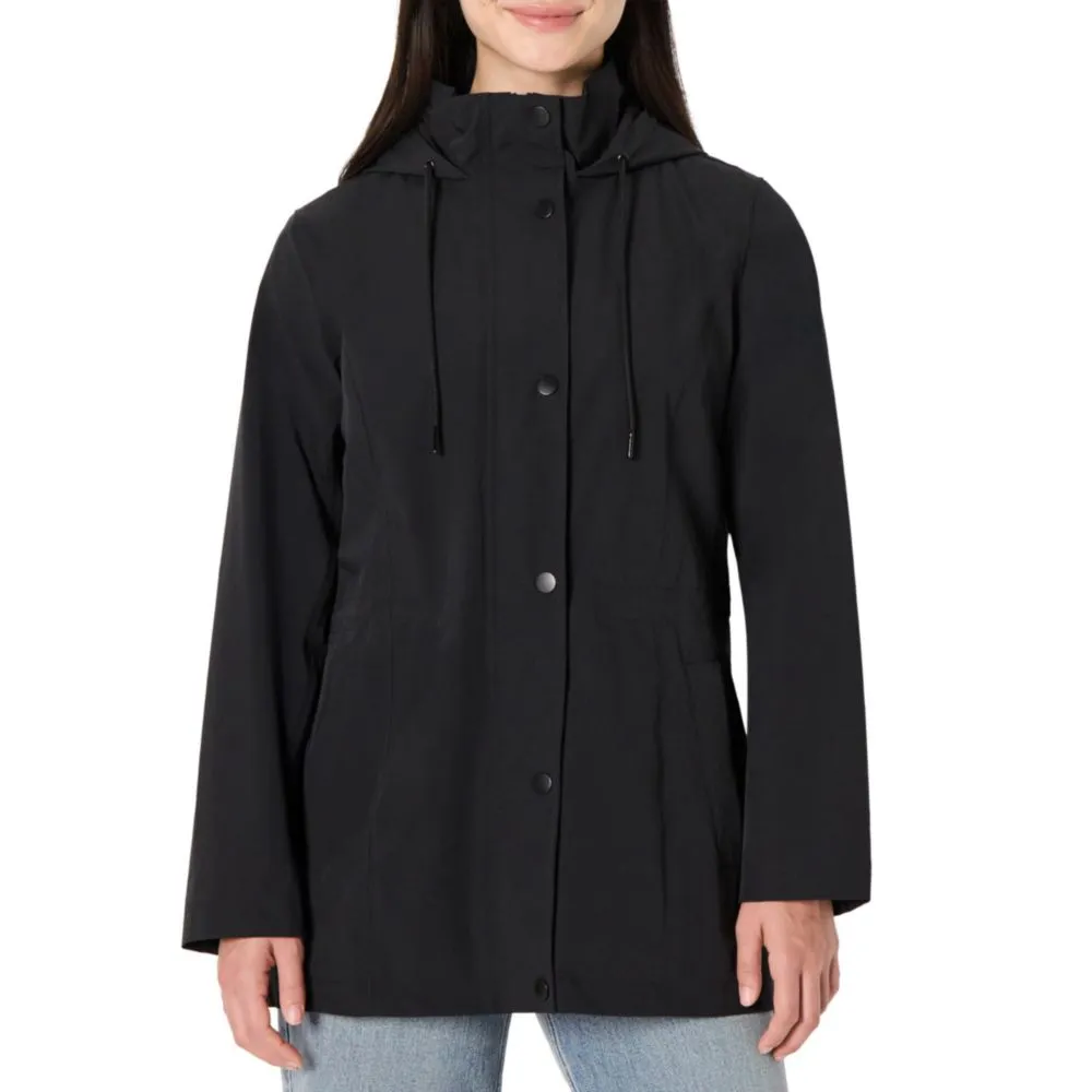 Abrigo Ligero Impermeable con Capucha Negro M Amazon Essentials