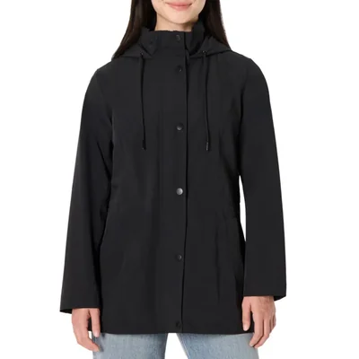 Abrigo Ligero Impermeable con Capucha Negro M Amazon Essentials