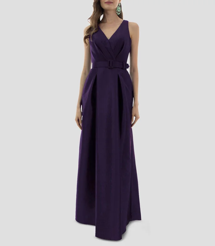 Vestido largo liso Mujer
