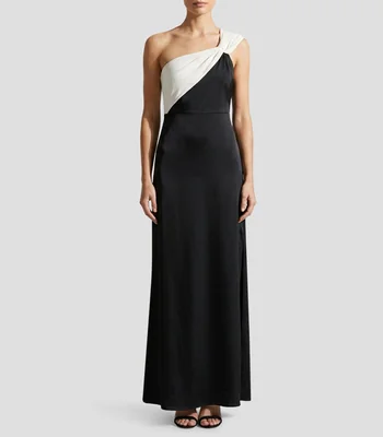 Vestido largo liso Mujer
