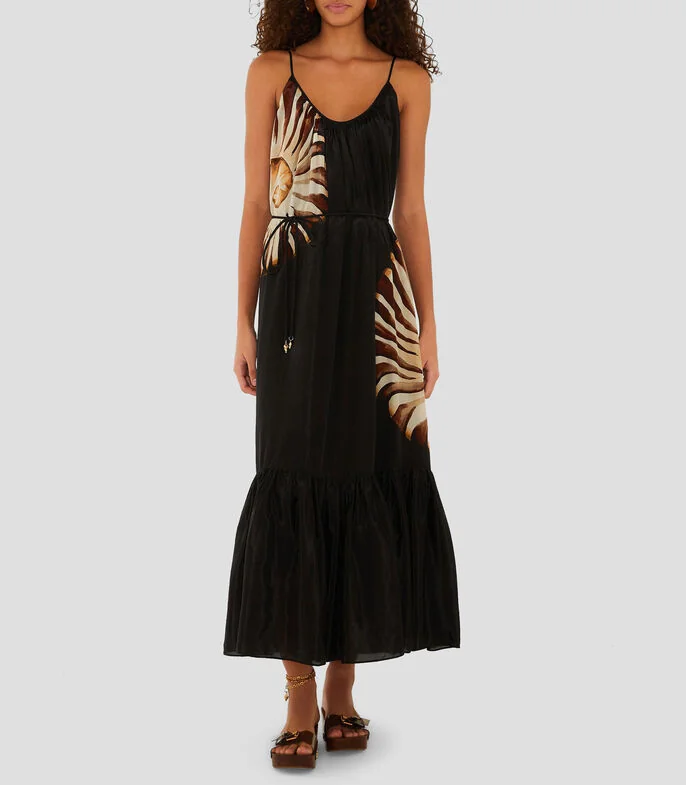 Vestido largo estampado Ammonite Mujer