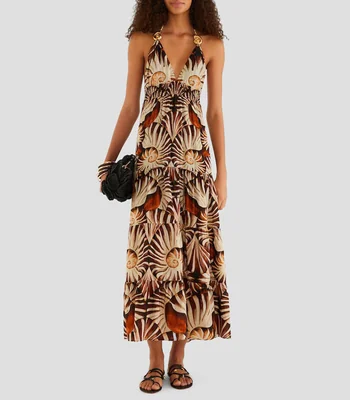 Vestido largo estampado Ammonite Mujer