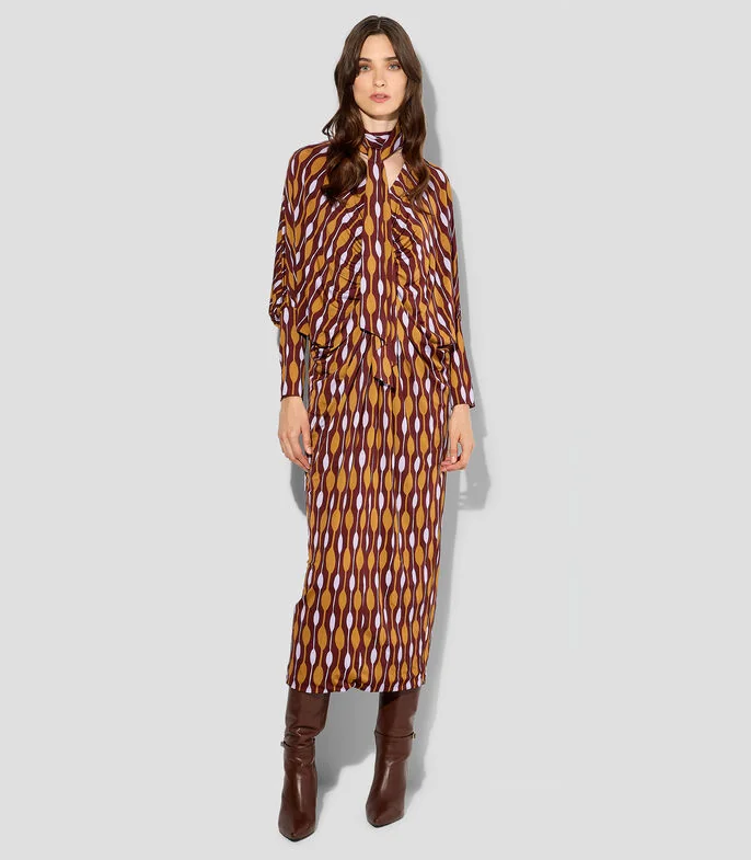 Vestido midi estampado Mujer