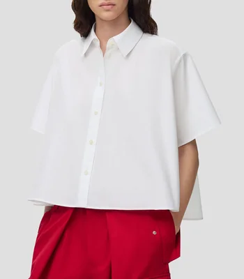 Blusa lisa manga corta Mujer