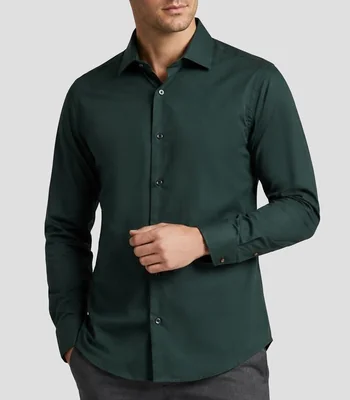 Camisa lisa manga larga Hombre